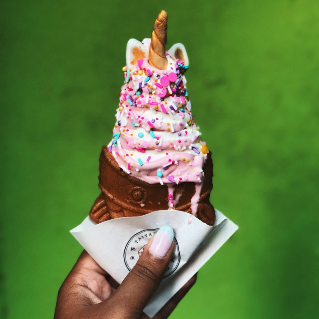 Taiyaki NYC ice cream - unicorn cone 