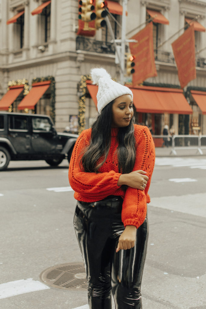 Missguided Black Vinyl Leggings | Casual Valentine's Day outfit