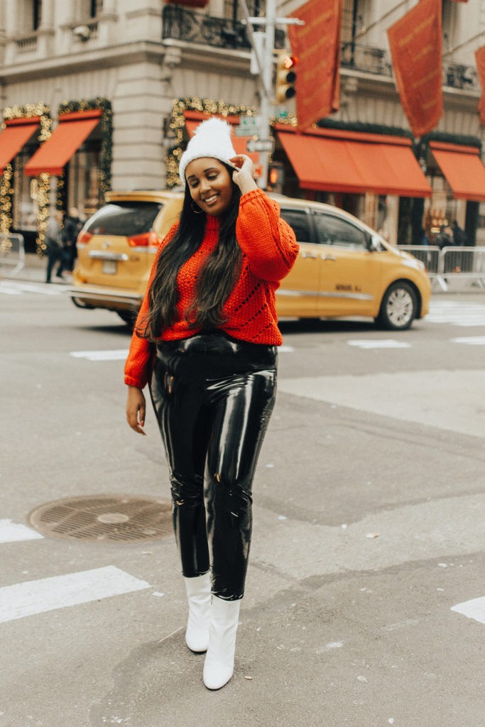Missguided Black Vinyl Leggings | Casual Valentine's Day outfit
