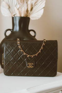 Vintage Chanel tall single flap bag