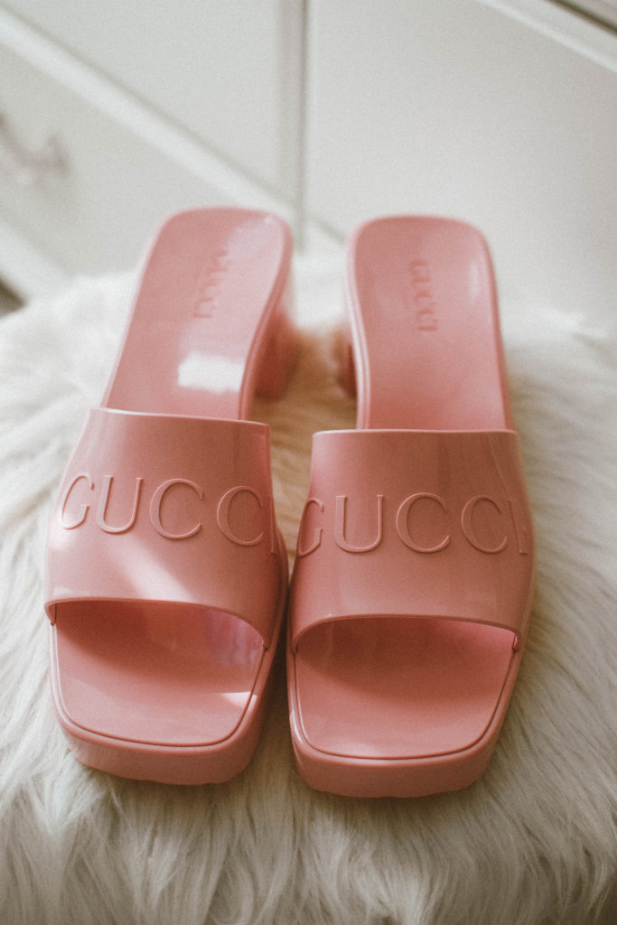 Gucci Pink Women’s rubber slide sandal review 