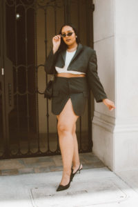 Cropped Blazer and Mini Skirt Set