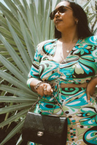 Zara printed top and printed skirt set