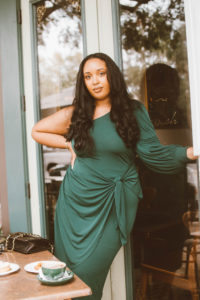 Audrey Leighton Vintage one shoulder wrap dress